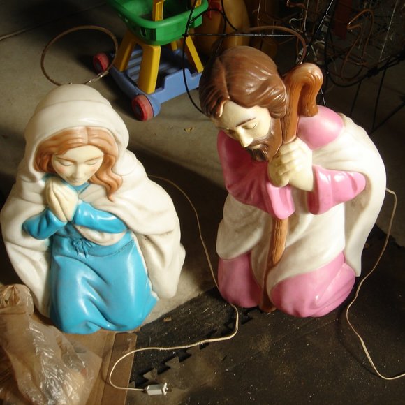 empire Holiday Vtg Empire Blow Mold Mary Josephjesus Outdoor
